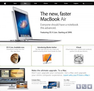 MacBook Air on the Apple website