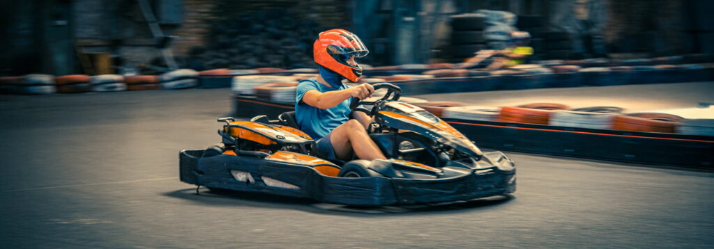 go kart racing driver, competing to win