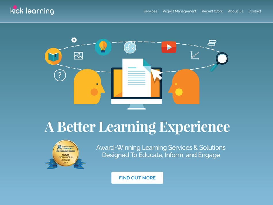 Kick Learning website design